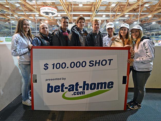Die Teilnehmer am 100.000 Dollar Shot,  EHC Liwest Black Wings Linz vs KHL Medvescak Zagreb