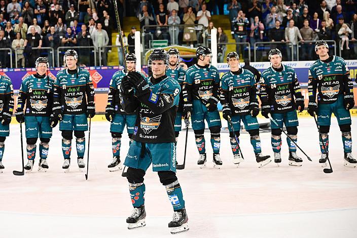 Spieler des Abends Emil Romig (Steinbach Black Wings Linz) 8. Runde ICE, Steinbach Black Wings Linz vs EC KAC, Linz AG Eisarena