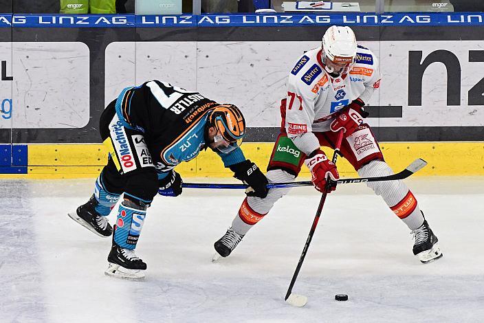 Andreas Kristler (Steinbach Black Wings Linz), Mathias From (EC KAC) Win2Day ICE Hockey League,  Steinbach Black Wings Linz vs EC KAC,  Linz AG Eisarena 