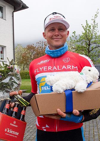 Moran Vermeulen (AUT, Team Felbermayr Simplon Wels) im Trikot des Gesamtführenden der ÖRV Radliga.  Herren Elite, U23, Radliga, GP Vorarlberg, Nenzing