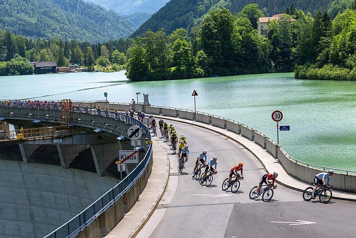 Das Peleton an der Staumauer Klaus, St.Florian, Asten - Resort Hinterstoder, Höss, Int. Raiffeisen Oberösterreich Rundfahrt UCI Kat. 2.2