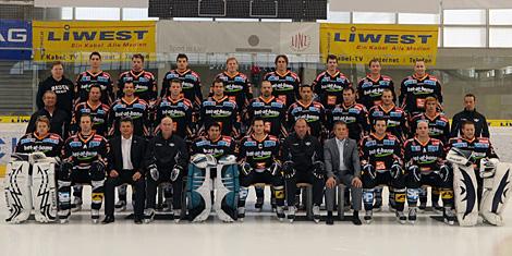 Die Mannschaft des EHC Liwest Black Wings Linz. 