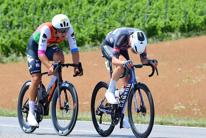 v.l. Tim Wafler (AUT, Tirol Cycling Team), Tobias Bayer (AUT, Alpecin-Deceuninck) ÖM Staatsmeisterschaft, Starssenrennen,, Illmitz, Burgenland