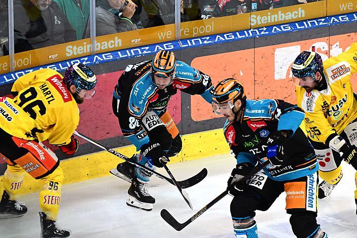  Nikolaus Hartl (spusu Vienna Capitals), Julian Pusnik (Steinbach Black Wings Linz), Nico Feldner (Steinbach Black Wings Linz), Jack Dougherty (spusu Vienna Capitals) Win2Day ICE Hockey League,  Steinbach Black Wings Linz vs Spusu Vienna Capitals,  Linz AG Eisarena 