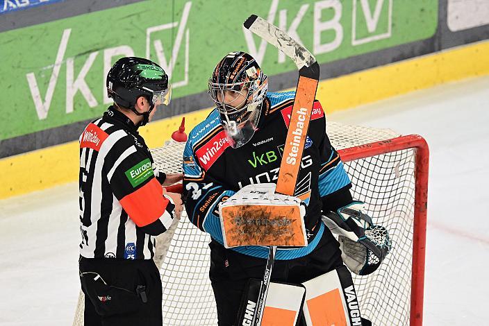 Tormann Thomas Höneckl (Steinbach Black Wings Linz)  Win2Day ICE Hockey League,  Steinbach Black Wings Linz vs HC Pustertal Wölfe,  Linz AG Eisarena 