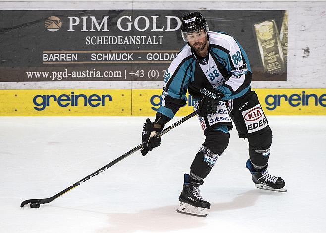 Dan DaSilva (EHC Liwest Black Wings Linz) Eishockey Testspiel, EHC Liwest Black Wings - CEZ Motor Ceske Budejovice