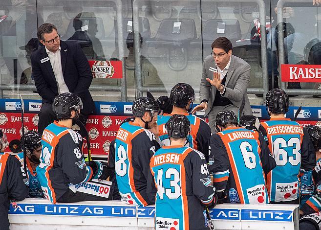 Assistent-Coach Mark Szücs (Black Wings 1992), Head-Coach Pierre Beaulieu (Black Wings 1992), Black Wings Linz vs EC VSV, Eishockey, Bet at Home ICE Hockey League