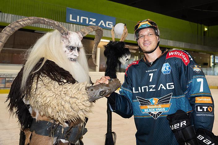 Brian Lebler (Steinbach Black Wings Linz), Patrick Söllinger (Steinbach Black Wings Linz) Steinbach Black Wings Linz, Urfahraner Beisl Teifln, Linz AG Eisarena, pre season 