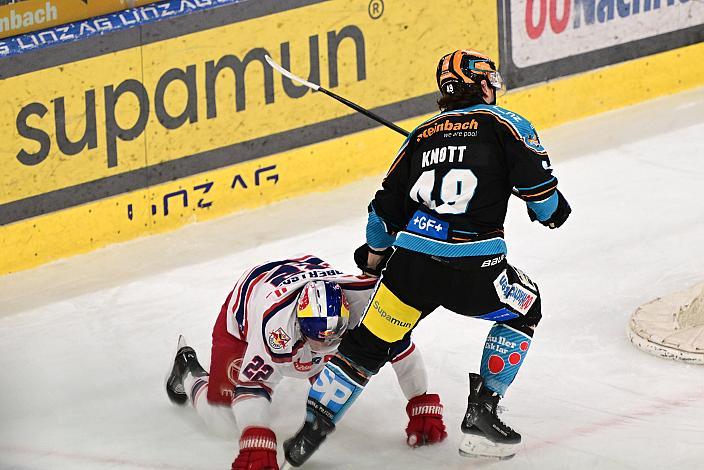 Dennis Robertson (EC Red Bull Salzburg), Graham Knott (Steinbach Black Wings Linz)  Win2Day ICE Hockey League,  Steinbach Black Wings Linz vs EC Red Bull Salzburg,  Linz AG Eisarena 