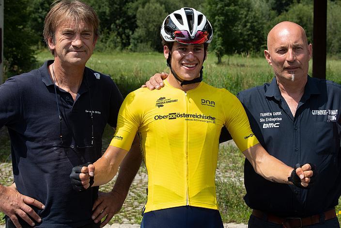 Im Gelben Trikot des Gesamtführenden Alec Segaert (BEL, Gaverzicht Be - Okay) 46. Int. Keine Sorgen,  Junioren Rundfahrt UCI Kat. MJ 2.1, 3. Etappe Bad Wimsbach/Neydharting - Strass im Attergau