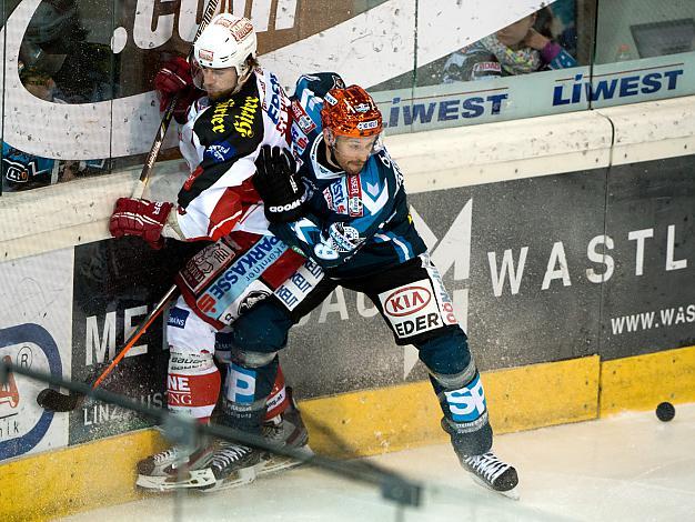 Gregor Baumgartner, Linz und Martin Schumnig, EC KAC, EHC Liwest Black Wings Linz vs EC KAC