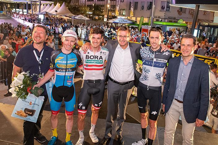 v.l. 3. Platz Daniel Lehner (AUT, Team Felbermayr Simplon Wels), Sieger Patrick Konrad (AUT, Bora - Hansgrohe), 2. Platz Michael Gogl (AUT, Team Qhubeka Assos)