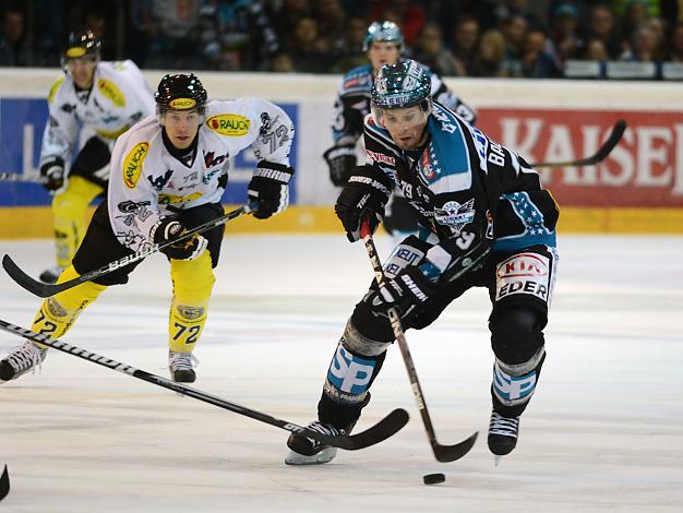 Gregor Baumgartner, Linz und Michael Lebler, Dornbirn, EHC Liwest Black Wings Linz vs Dornbirner EC