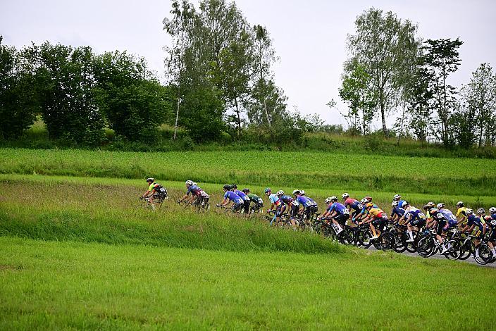 Das Peloton auf der 2. Etappe unterwegs von , Wels nach Aigen - Schlägl, 14. Int. Raiffeisen OÖ-Radrundfahrt UCI Kat. 2.2