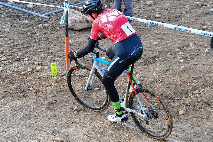 Platz 3 für den Führenden in der Rad Cross Liga Jakob Reiter (AUT, Hrinkow Advarics), Radquerfeldein GP um das Sportzentrum Gunskirchen, Rad Cyclo Cross, 