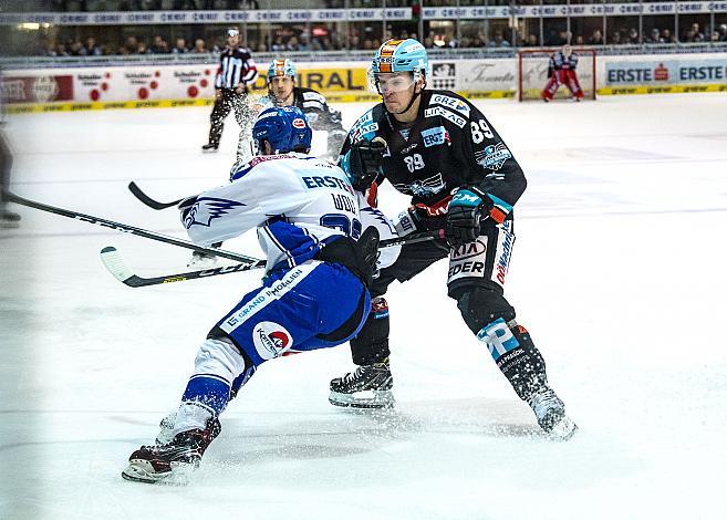 Bernd Wolf (EC Panaceo VSV), Marco Brucker (EHC Liwest Black Wings Linz),  Eishockey,  EHC Liwest Black Wings Linz vs EC VSV