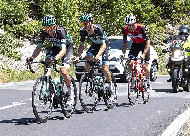 Gregor MÃ¼hlberger (AUT, Bora - Hansgrohe). Michael Gogl (AUT, Trek - Segafredo), Patrick Konrad (AUT, Bora - Hansgrohe) Herren Elite Rad Strassen Staatsmeisterschaft, Mondsee