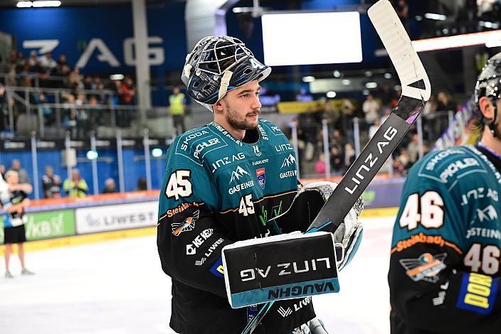 Tormann Martin Reder (Steinbach Black Wings Linz) 4. Runde ICE, Steinbach Black Wings Linz vs Pioneers Vorarlberg, Linz AG Eisarena 