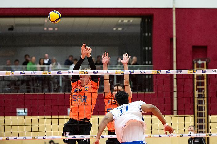 Jordan Deshane (VCA Amstetten Niederösterreich), Jakub Czyzowski (VCA Amstetten Niederösterreich) Volleyball CEV Challenge Cup VCA Amstetten NÖ vs Lausanne UC (Schweiz)