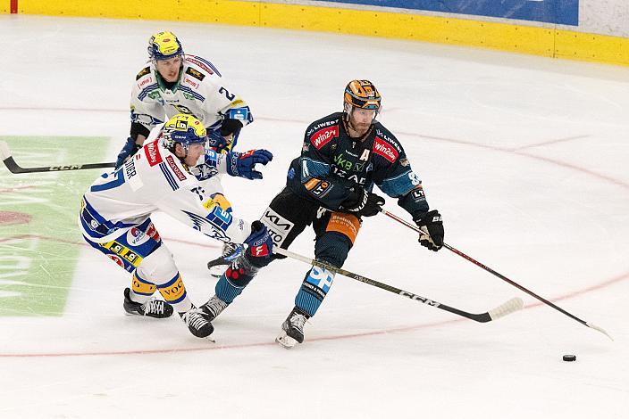 Sean Collins (Steinbach Black Wings Linz), Philipp Lindner (EC iDM Wärmepumpen VSV) Steinbach Black Wings Linz vs EC IDM Wärmepumpen VSV, 2. Runde ICE Eishockey Liga, Linz AG Eisarena
