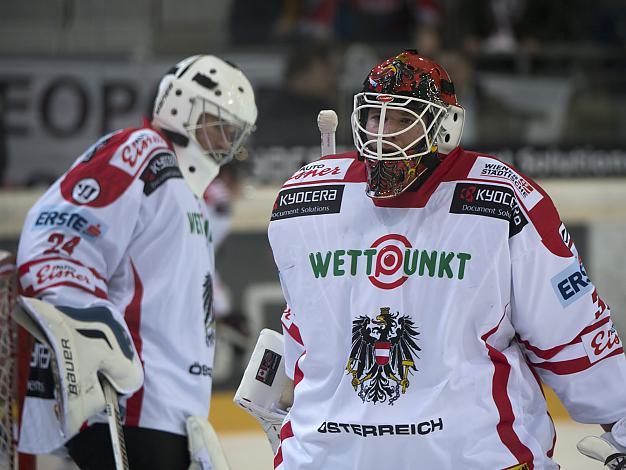 Die Tormaenner Rene Swette, links und Mathias Lange, Team Austria