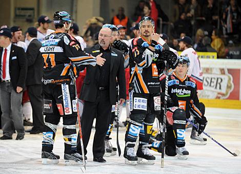 Rick Nasheim, Pat Leahy Rich Bronilla Liwest Black Wings Linz vs EC Red Bull Salzburg