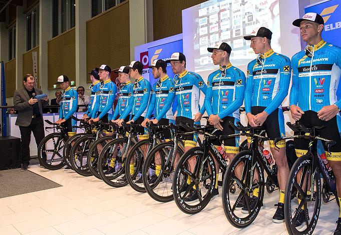 v.l. Riccardo Zoidl (AUT, Team Felbermayr Simplon Wels), Markus Eibegger, Matthias Mangertseder, Daniel Lehner, Marcel Neuhauser, Lukas Schlemmer, Stephan Rabitsch, Filippo Fortin, Florian Kierner, Matthias Krizek  