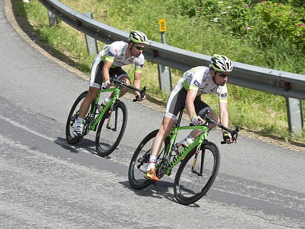 Maarten De Jonge, NED und Christoph Springer, AUT, beide Team Vorarlberg, 2. Etappe, Linz - Aigen/Schlaegl