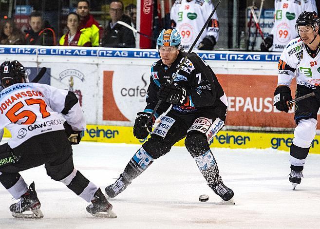 Im Bild: Brian Lebler (EHC Liwest Black Wings Linz), Eishockey,  EHC Liwest Black Wings Linz vs Graz 99ers
