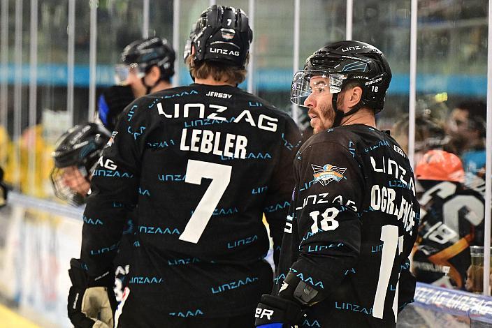 Brian Lebler (Steinbach Black Wings Linz), Ken Ograjensek (Steinbach Black Wings Linz), 16. Runde ICE, Steinbach Black Wings Linz vs Vienna Capitals, Linz AG Eisarena 