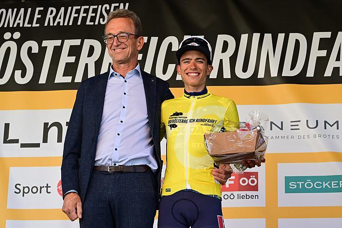 Im Gelbe Trikot Henrique Ribeiro Bravo (BRA, Soudal - Quickstep Devo Team) 2. Etappe Eferding - Reichersberg, Oberösterreich Rundfahrt