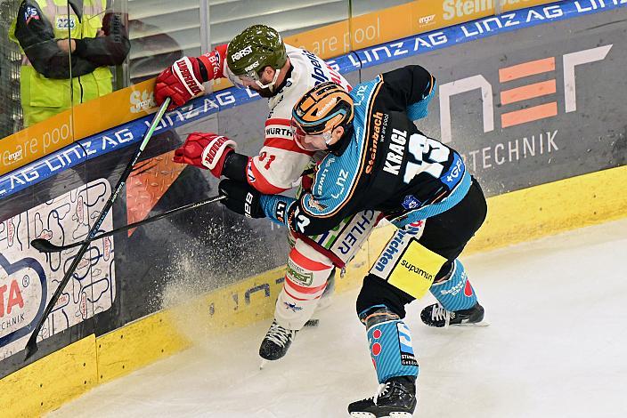 Gerd Kragl (Steinbach Black Wings Linz), Michael Halmo (HCB Suedtirol Alperia) Win2Day ICE Hockey League,  Steinbach Black Wings Linz vs HCB Suedtirol Alperia ,  Linz AG Eisarena 