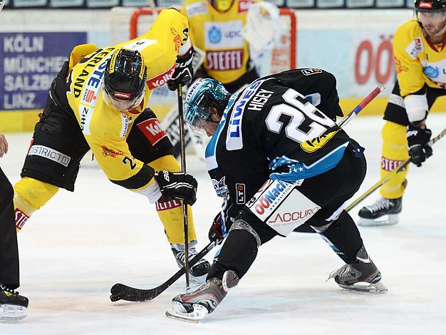Rob Hisey, Linz und Jonathan Ferland, Vienna EHC Liwest Black Wings Linz vs UPC Vienna Capitals
