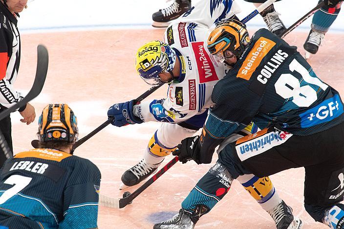 Andrew Desjardins (EC iDM Wärmepumpen VSV), Sean Collins (Steinbach Black Wings Linz) Steinbach Black Wings Linz vs EC IDM Wärmepumpen VSV, 2. Runde ICE Eishockey Liga, Linz AG Eisarena