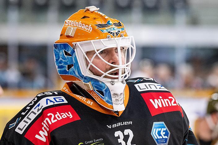 Tormann Rasmus Tirronen (Steinbach Black Wings Linz) Steinbach Black Wings Linz vs HCB Südtirol Alperia, Viertelfinale, 6. Runde ICE Hockey League, Linz AG Eisarena 