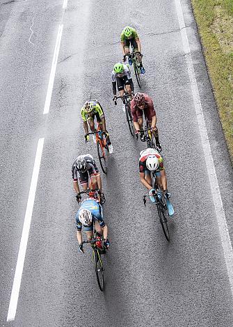 Die Spitzengruppe das Tages mit Dominik Hrinkow (AUT, Hrinkow Advarics Cycleang Team)Matthias BrÃ¤ndle (AUT, Israel Cycling Academy), Scott Davies (GBR, Team Dimension Data), Felix Ritzinger (AUT, Maloja Pushbikers), Daniel Lehner (AUT, Team Felbermayr Simplon Wels), Roberto Carlos Gonzalez (PAN, Neri Sottoli - Selle Italia - KTM), 1.Etappe, Grieskirchen - Freistadt, 71. Ã–sterreich Rundfahrt, Tour of Austria (UCI 2.1)