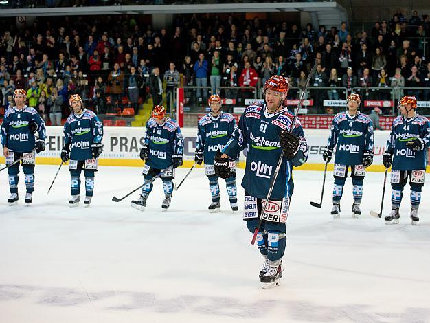 Patrick Spannring, jubelt, Salzburg, EHC Liwest Black Wings Linz vs EC Red Bull Salzburg