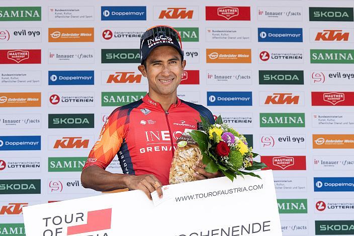 Etappensieger und Gesamtführender Jhonatan Narvaez (VEN, Ineos Grenadiers)72. Tour of Austria, 2. Etappe St.Anton am Arlberg -  Innsbruck