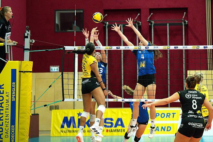 Harlee Kekauoha (Oberbank Steelvolleys Linz Steg), Lucia Miksikova (Volleyball NÖ Sokol/Post SV), Anilisi Fitzi (Volleyball NÖ Sokol/Post SV), Oberbank Steelvolleys Linz Steg vs VB NÖ Sokol/Post SV, Volleyball Supercup