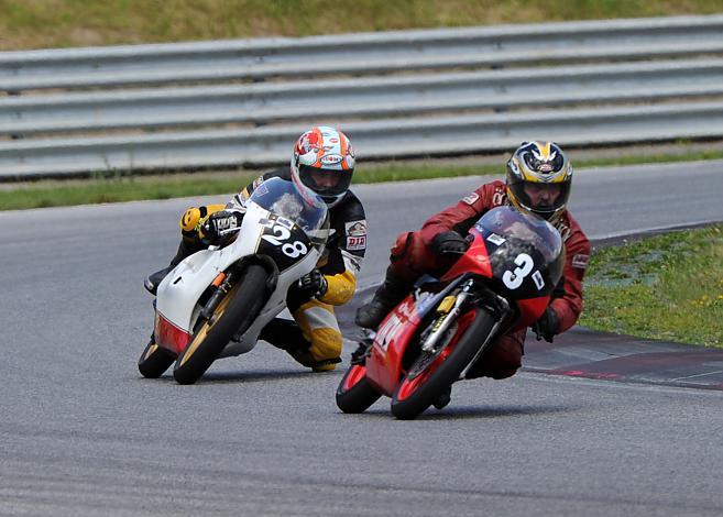#3 Robert Zwidl, AUT, Klasse 125ccm, Honda RS und #28 Franz Dorfner, AUT MBA 125 4P