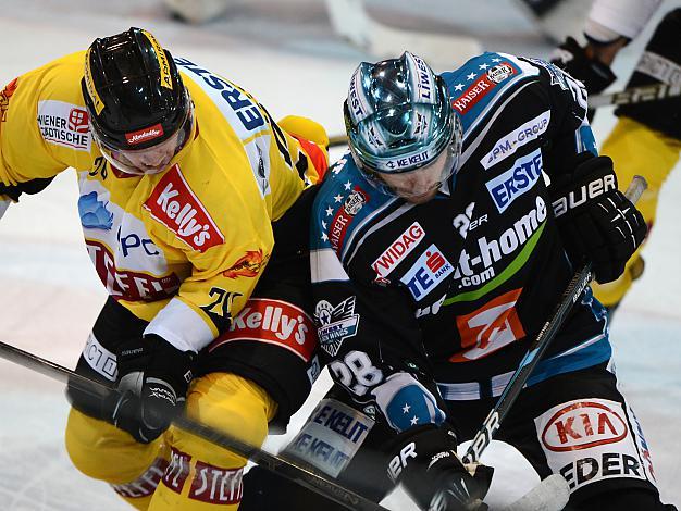 Mike Ouellette, Linz und Marcus Olsson, Vienna EHC Liwest Black Wings Linz vs UPC Vienna Capitals