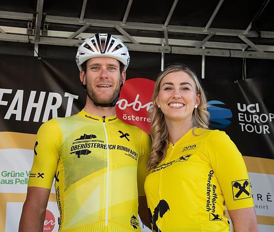 Daan Soete (BEL, Team Deschacht - Group Hens - Containers Maes) im Gelben Trikot des Gesamtführenden, Eferding - Niederkappel,  Int. Raiffeisen Oberösterreich Rundfahrt UCI Kat. 2.2