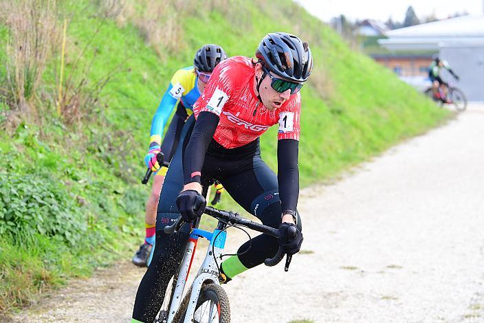 Platz 3 für den Führenden in der Rad Cross Liga Jakob Reiter (AUT, Hrinkow Advarics), Radquerfeldein GP um das Sportzentrum Gunskirchen, Rad Cyclo Cross, 