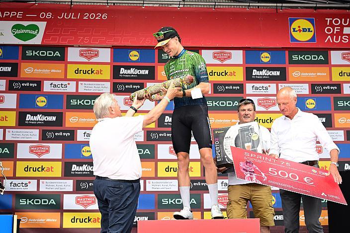 Harald J. Mayer (ÖRV, Präsident Österreichischer Radsportverband, Cycling Austria), Loic Bettendorff (LUX, Hrinkow Advarics), 1. Etappe von Graz - Gamlitz, 188km, Tour of Austria