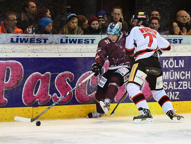 Martin Grabher Meier, Linz und Kyle Wharton, Znaim, EHC Liwest Black Wings Linz vs HC Orli Znojmo