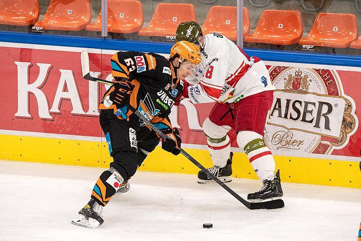 Niklas Bretschneider (Steinbach Black Wings Linz), Marco Insam (HCB Suedtirol Alperia) Steinbach Black Wings Linz vs HCB Südtirol Alperia, bet-at-home ICE Hockey League