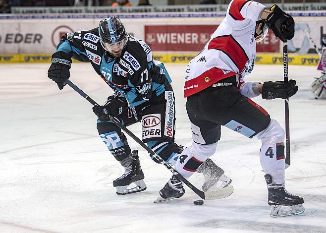 Ivan Korecky (EHC Liwest Black Wings Linz), Michal Vodny (HC Orli Znojmo) EHC Liwest Black Wings Linz vs HC Orli Znojmo