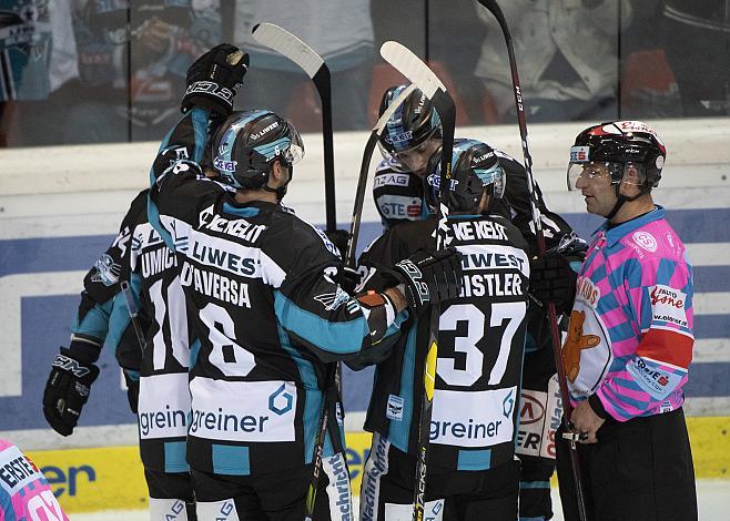  Linz feiert EHC Liwest Black Wings Linz vs Dornbirn Bulldogs