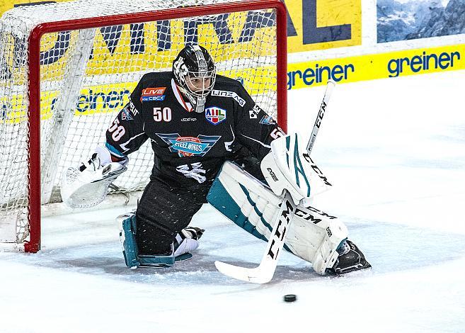 Im Bild:  Tormann Thomas Stroj (EHC Liwest Black Wings Linz) Eishockey,  Alps Hockey, Steel Wings Linz vs Pustertal Woelfe