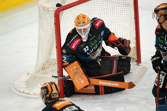 Tormann Rasmus Tirronen (Steinbach Black Wings Linz) Steinbach Black Wings Linz vs HK SZ OLIMPIJA,, Linz AG Eisarena